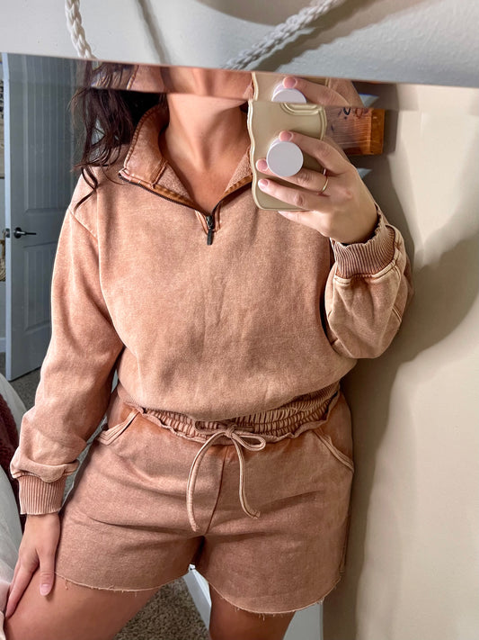 Half-zip set Rust