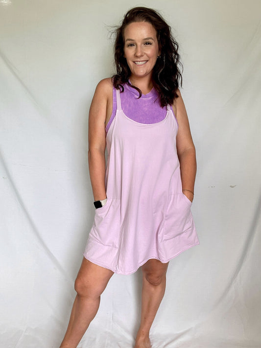 Hot Shot Romper Dress-Lilac