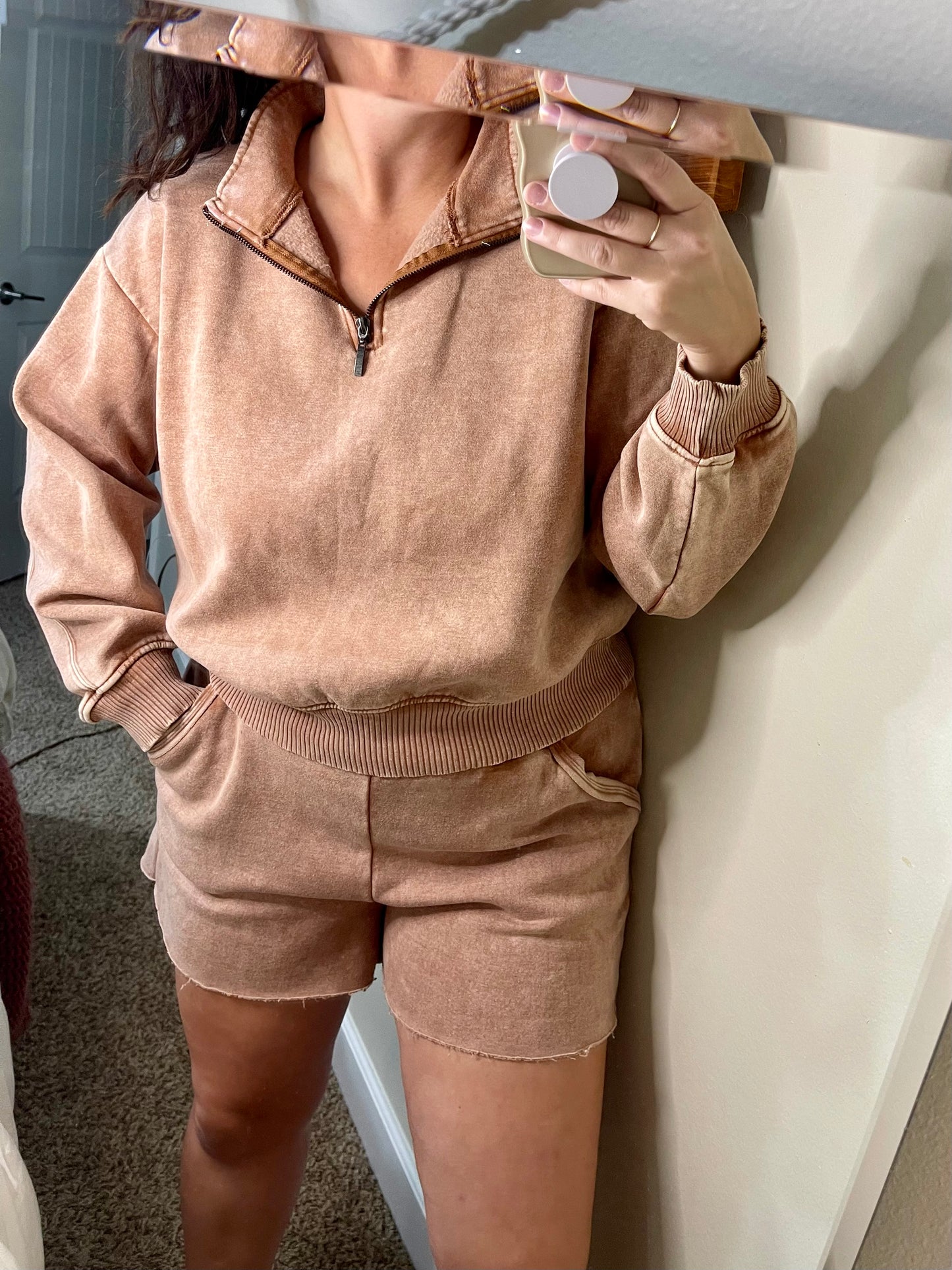 Half-zip set Rust