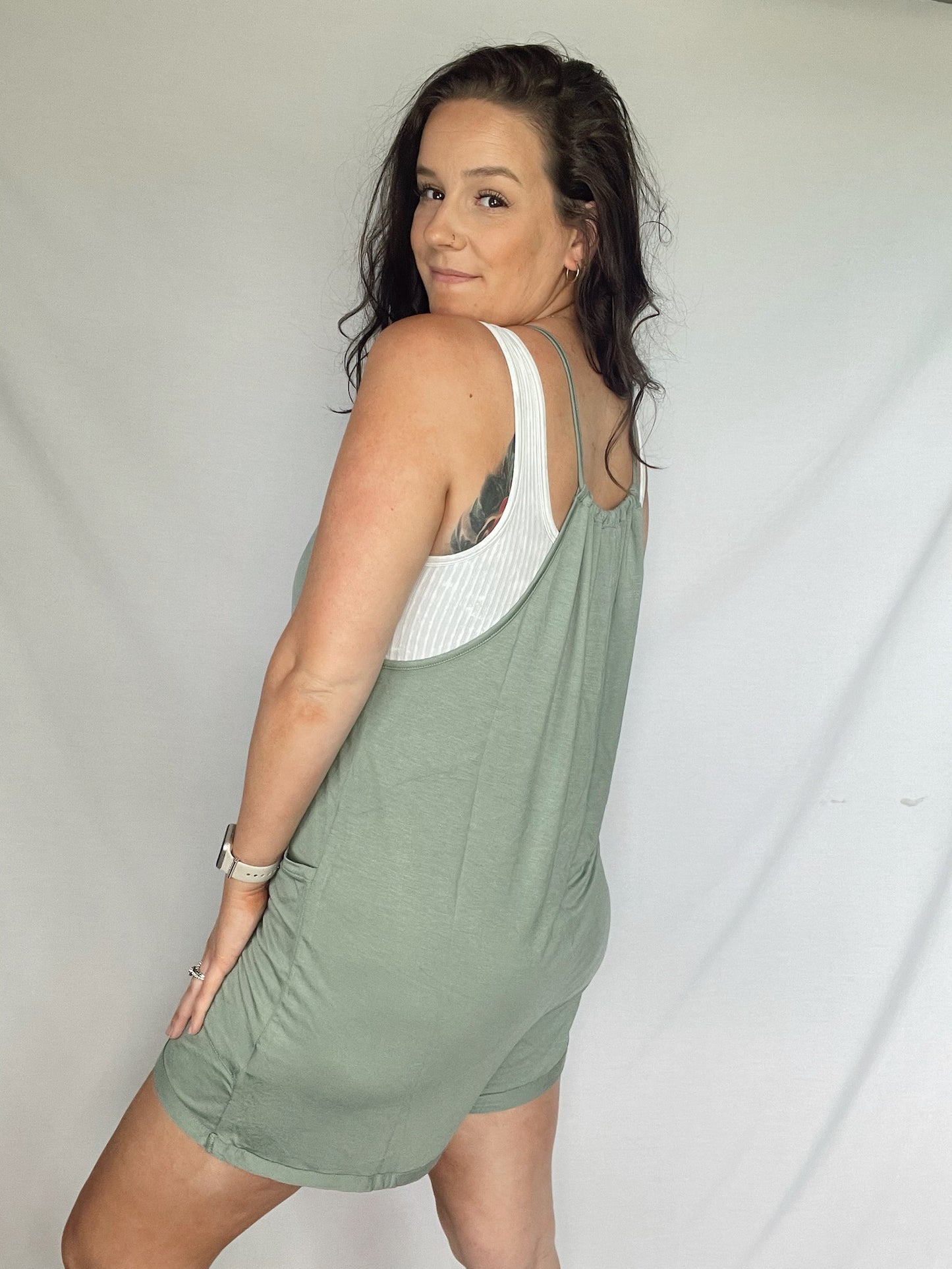 Luxe Romper-Olive