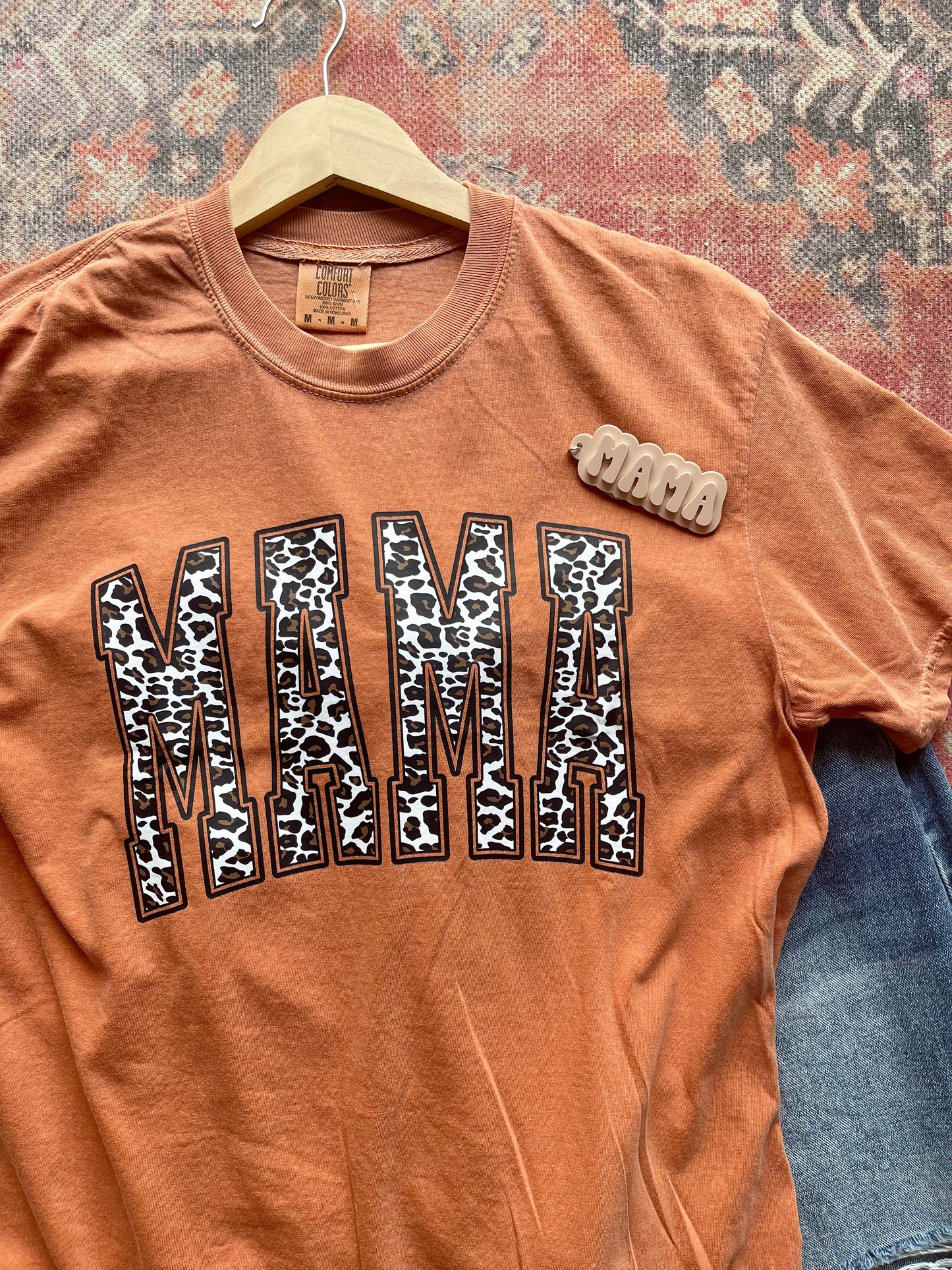 Mama Leopard Comfort Colors Tee