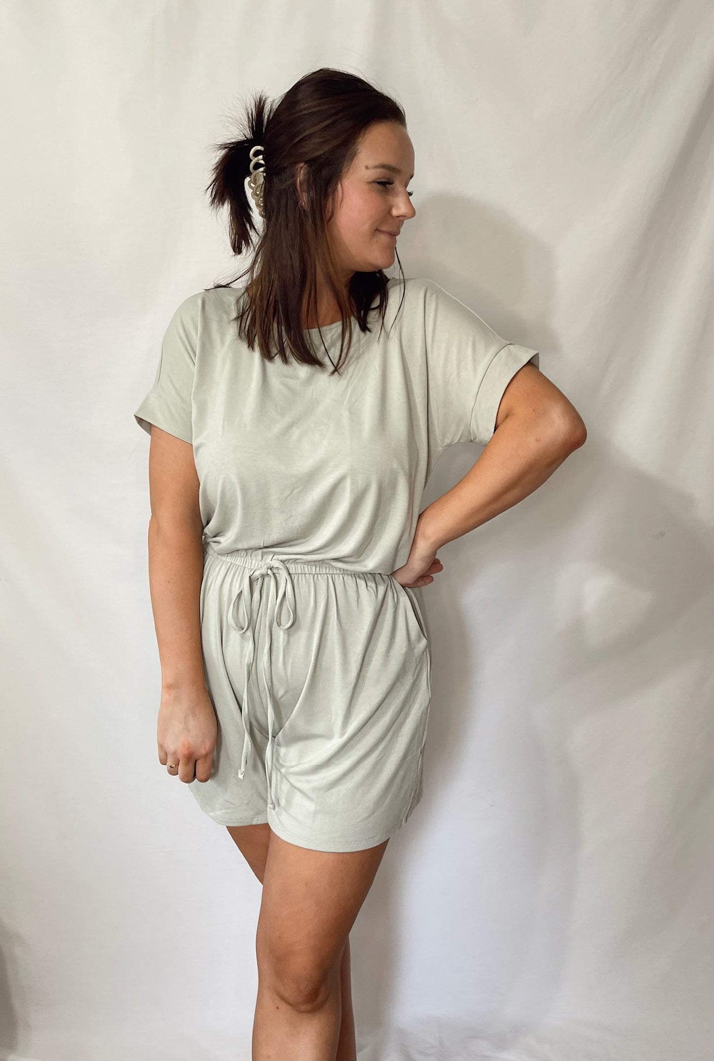 Weekday Errands Romper-Sage