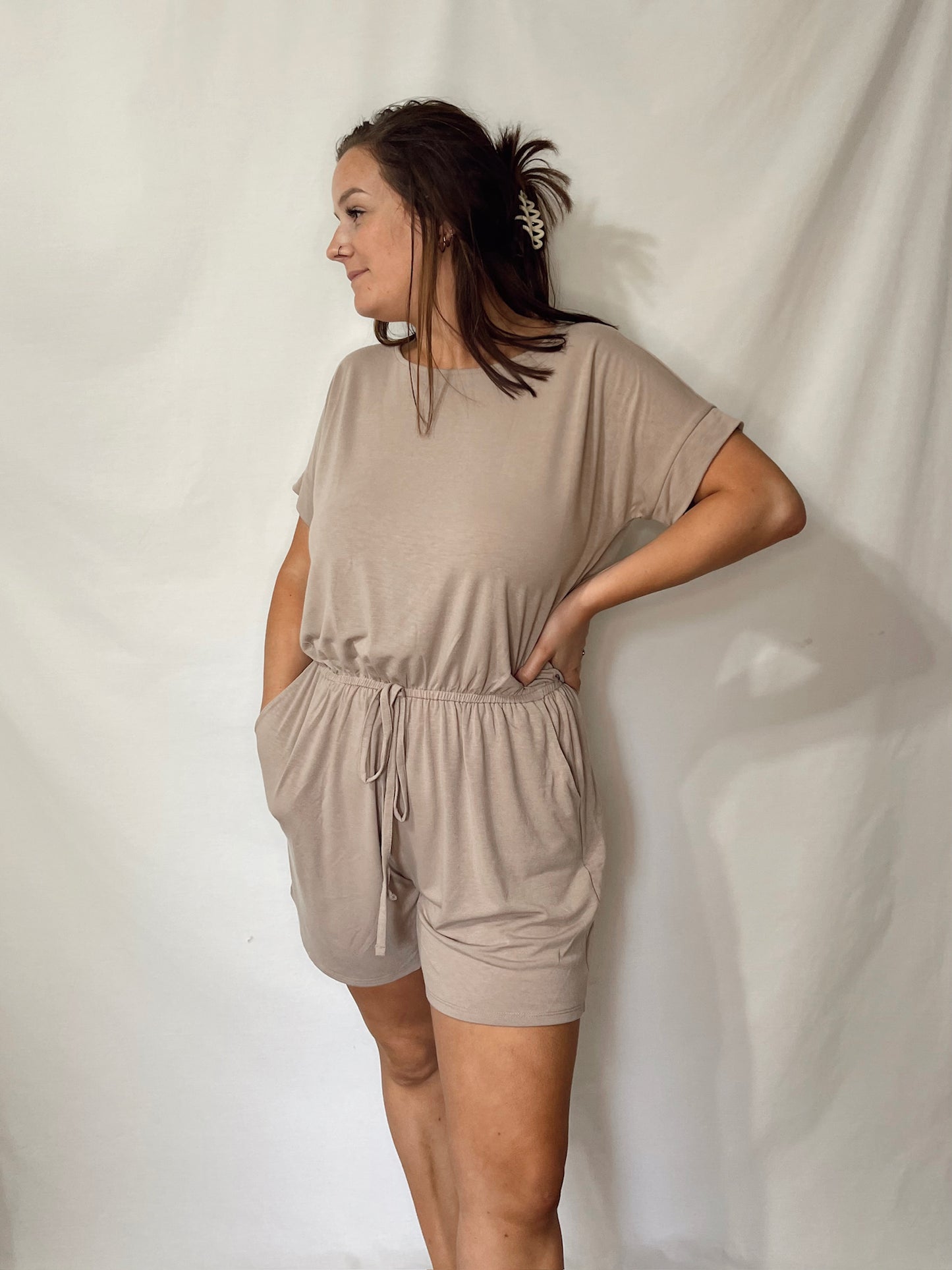 Weekday Errands Romper-Mocha