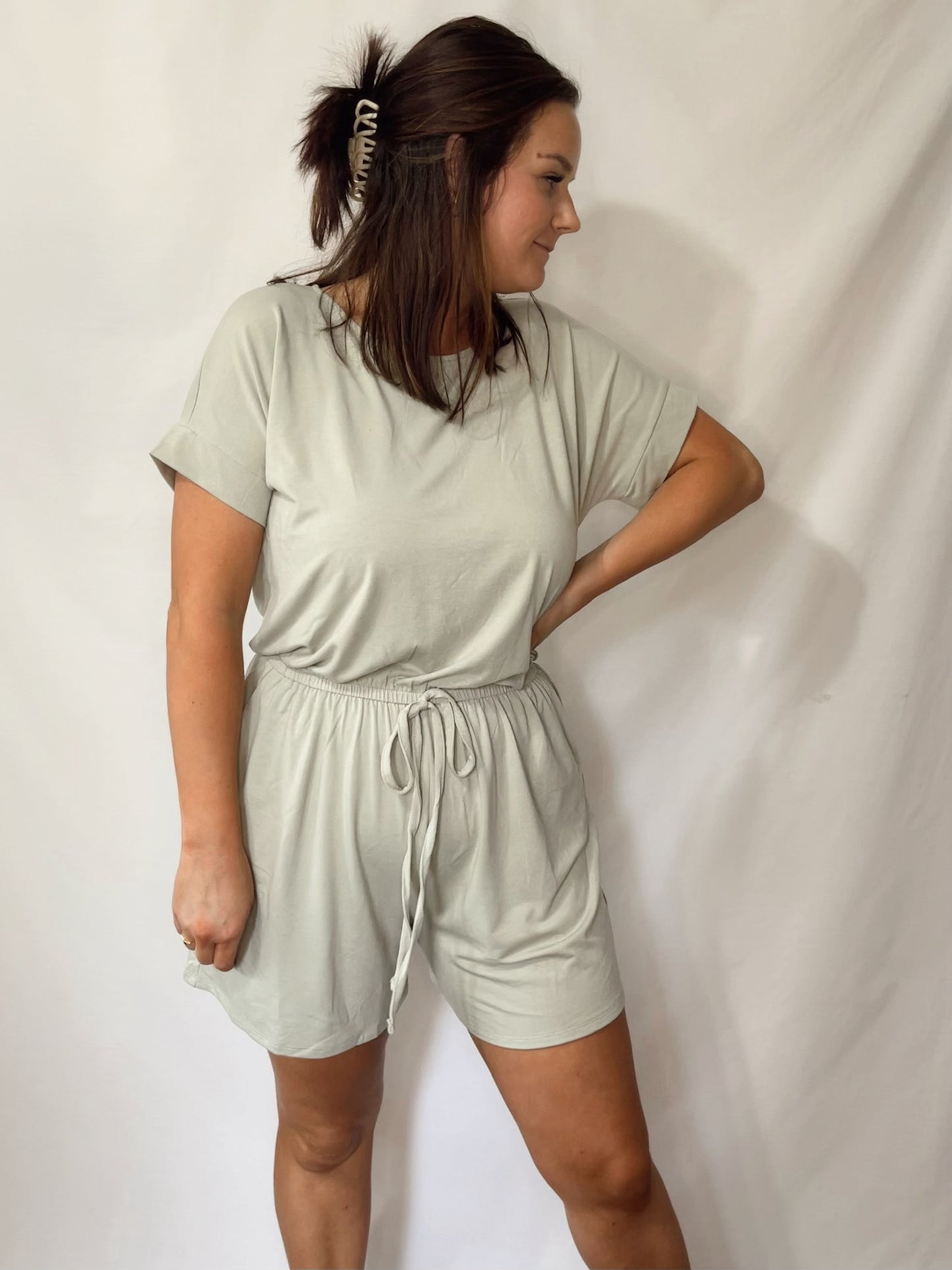 Weekday Errands Romper-Sage