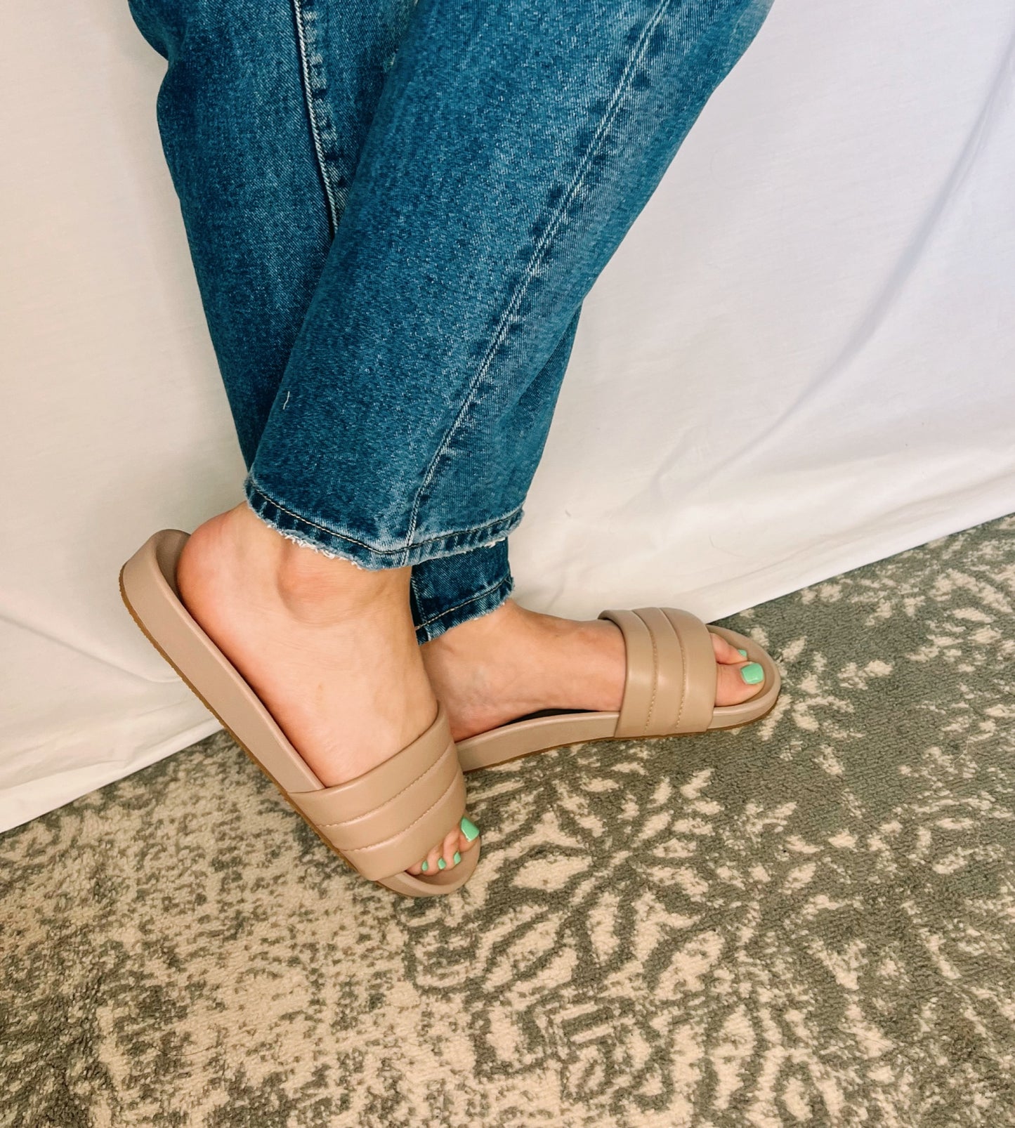 Taupe Padded Slides